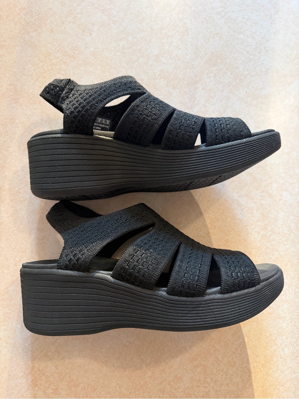 Skechers Parallel Lite Dreammaker Black Wedge Sandals Women's Size 7 Coastal - Picture 3 of 5